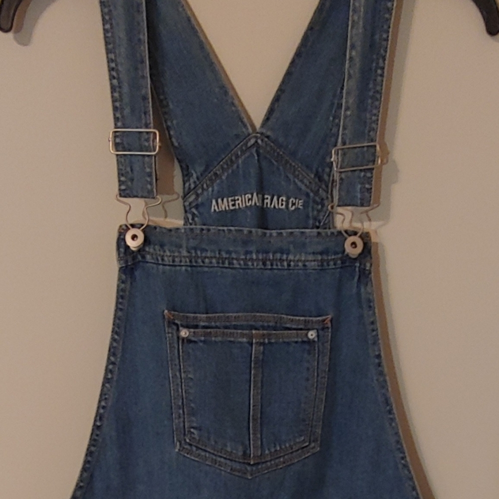 American Rag Distressed Denim Coverall Shorts